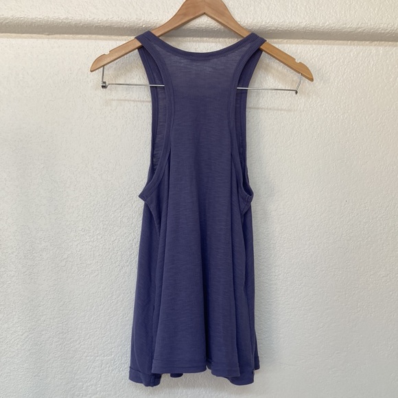 Free People Intimately Iris Purple Ribbed Racer Back Tank size small - Picture 4 of 6